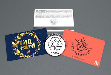 Thames Technology gift and loyalty cards made from 100% recycled PVC